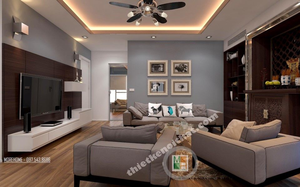 Thiết kế nội thất phòng khách chung cư hiện đại